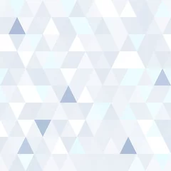 Wall murals Triangle Triangular shape shimmering blue seamless pattern. Geometric shiny background.