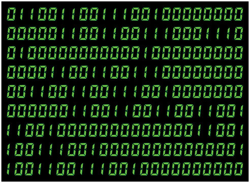 0,1 digits vector wallpaper. Green Binary code on black background. Digital matrix abstract technology illustration.