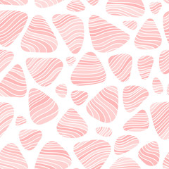 Pebble seamless background. Subtle texture with round shapes and flow lines, repeating fabric print for spring summer fashion season. Vector abstract nature pattern