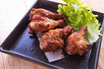 Fried Chicken Wings on The Table