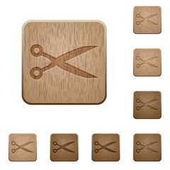 Cut wooden buttons