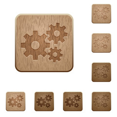 Gears wooden buttons