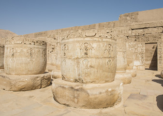 Columns in an ancient egyptian temple