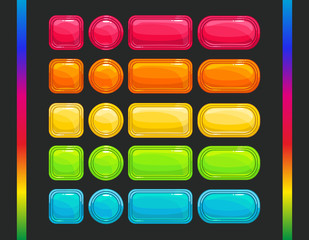 Cool colorful vector glossy buttons set