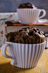 Cupcake with chocolate