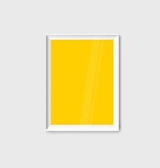 White modern frames on the wall, vector illustration.