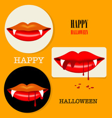 Happy Halloween design background, Cute note paper with Vampire