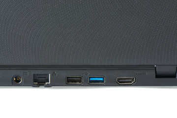 backside view of laptop computer