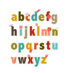 Vector Letters With Flowers. Vector Alphabet.