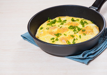 omelet in a frying pan