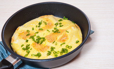 omelet in a frying pan