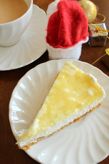 Lemon cheese cake in christmas day