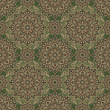 Oriental ornament in shades of green.