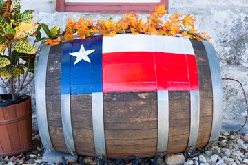 Fotobehang Decorated Barrel in Front of a Texas Building © dfikar