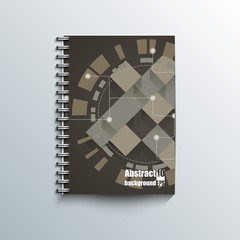 Notepad template with abstract background.