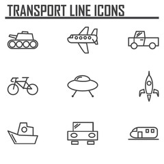 transport line vector icons.