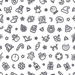 Christmas Symbols Seamless Pattern