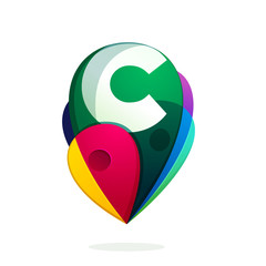 C letter with map tag.