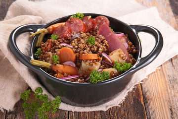 lentils and meats