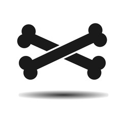 black crossbones vector flat icon