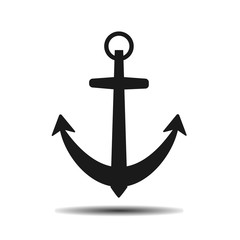 black sea anchor vector flat