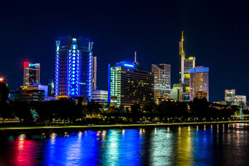 Naklejka premium Frankfurt am Main during sunset