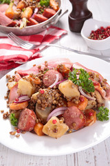 lentils with vegetable and meats