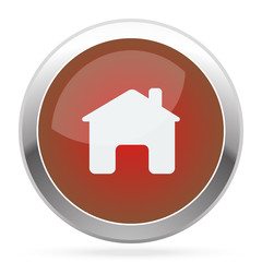 White Home icon on red web app button