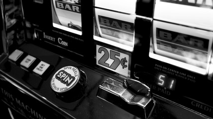 Casino slot machine closeup