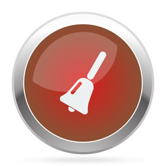 White School Bell icon on red web app button