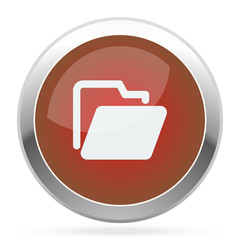 White Folder icon on red web app button