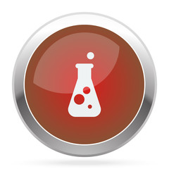 White Conical Flask icon on red web app button