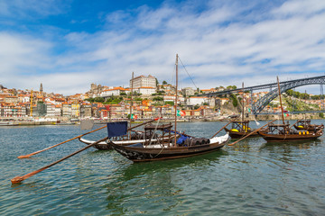 Porto and old  traditional boats