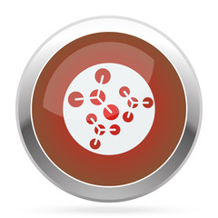 White Molecules icon on red web app button