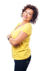 portrait of a pretty middle age woman standing