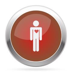 White Heart icon on red web app button