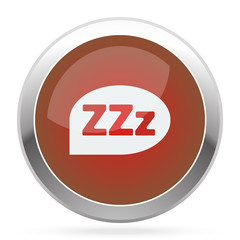 White Sleep icon on red web app button