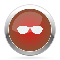 White Sunglasses icon on red web app button