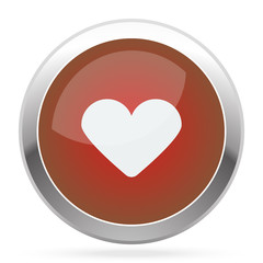 White Heart icon on red web app button
