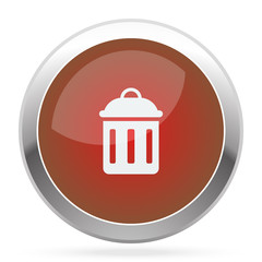 White Delete icon on red web app button