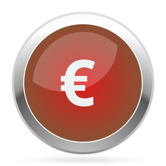 White Euro icon on red web app button