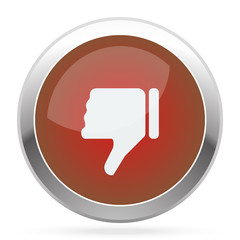 White Thumb Down icon on red web app button