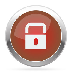 White Lock icon on red web app button