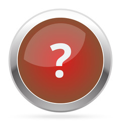 White Question Mark icon on red web app button