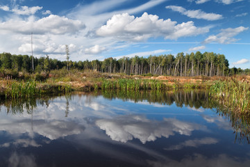 Blue sky reflections