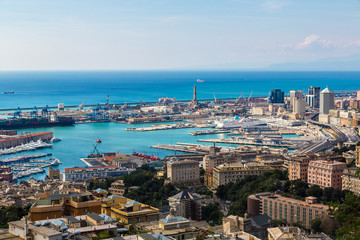 Naklejka premium Port of Genoa in Italy