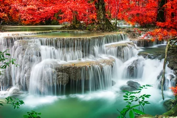 Foto op Plexiglas Geweldige waterval in herfstbos © totojang1977
