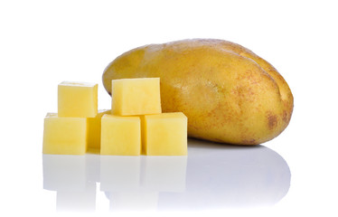 potatoes on white background