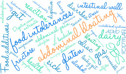 Fototapeta premium Abdominal Bloating Word Cloud