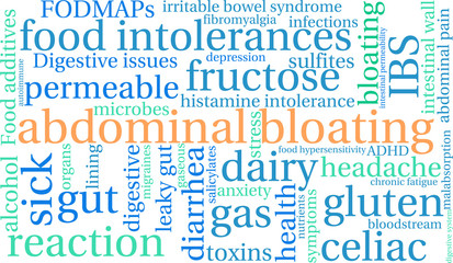 Fototapeta premium Abdominal Bloating Word Cloud